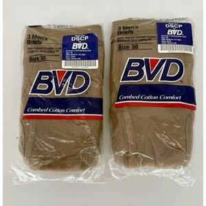 BVD DSCP Men's Briefs Size 38 – Lot of 2 (3-Pack Each)